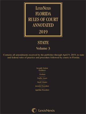 cover image of Florida Rules of Court Annotated